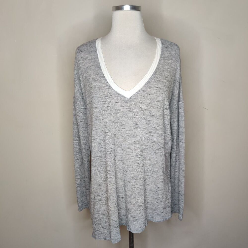 Wilfred V‎ Neck Sweater Asymmetric Hem Side Slits